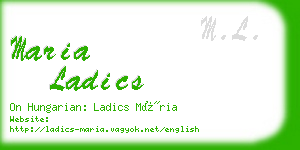 maria ladics business card